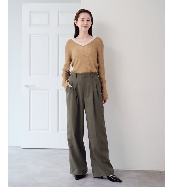 U by SPICK&SPAN「《予約》ドライストレッチベルトスラックス」|スラックス|