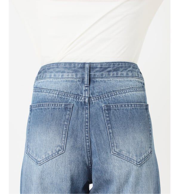U by SPICK&SPAN「《予約》レースヘムルーズストレートパンツ」|デニム|