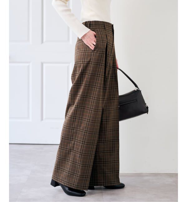 U by SPICK&SPAN「《予約》裏起毛タックパンツ」|スラックス|