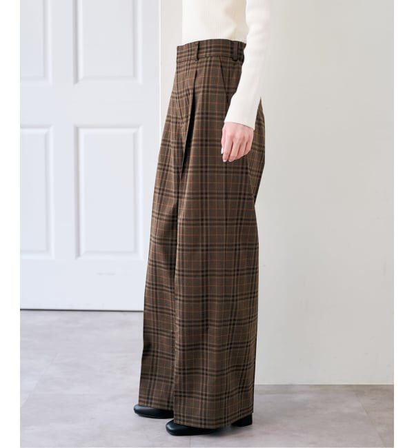 U by SPICK&SPAN「《予約》裏起毛タックパンツ」|スラックス|