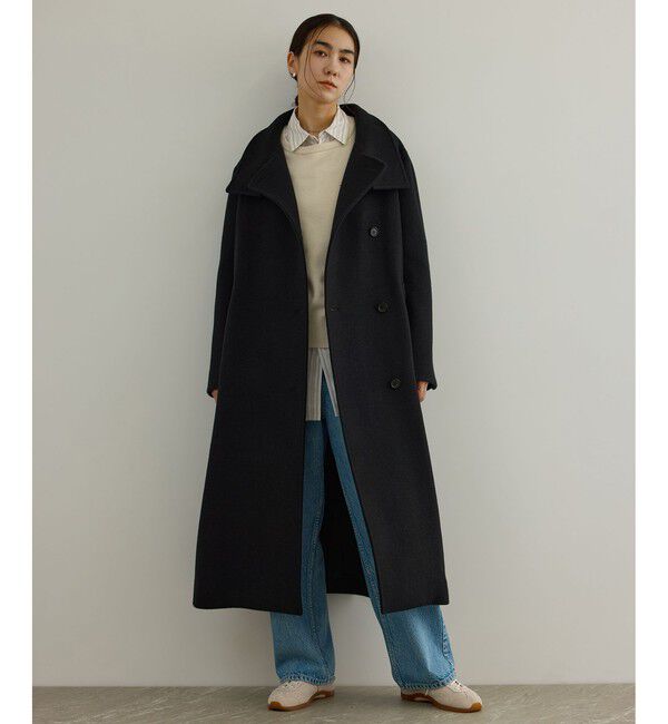 SALON adam et rope'「【WEB限定】スタンドカラー2WAYロングコート」|ダウン|チャコール(06)