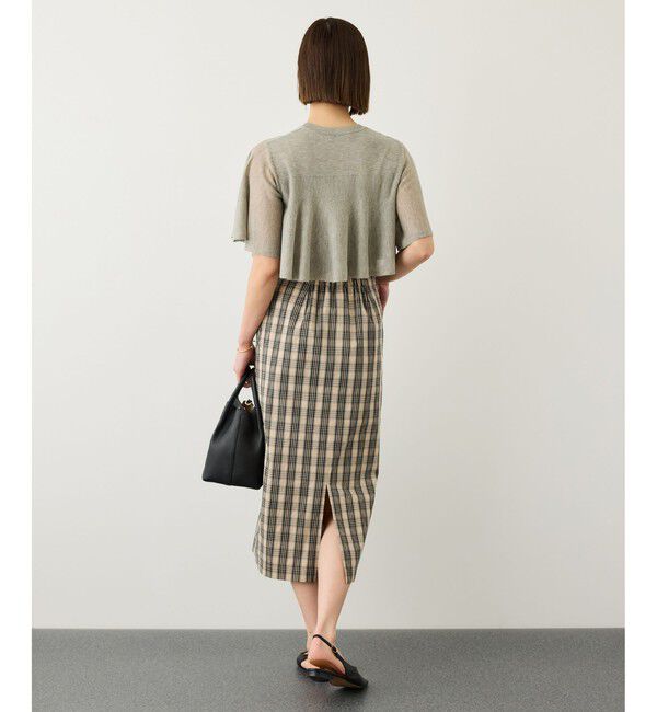 ROPE「[美人スカート]【DEVEAUX(デヴォー)】別注ハイストレッチチェックポケット付きタイトスカート/イージーケア」|スカート|