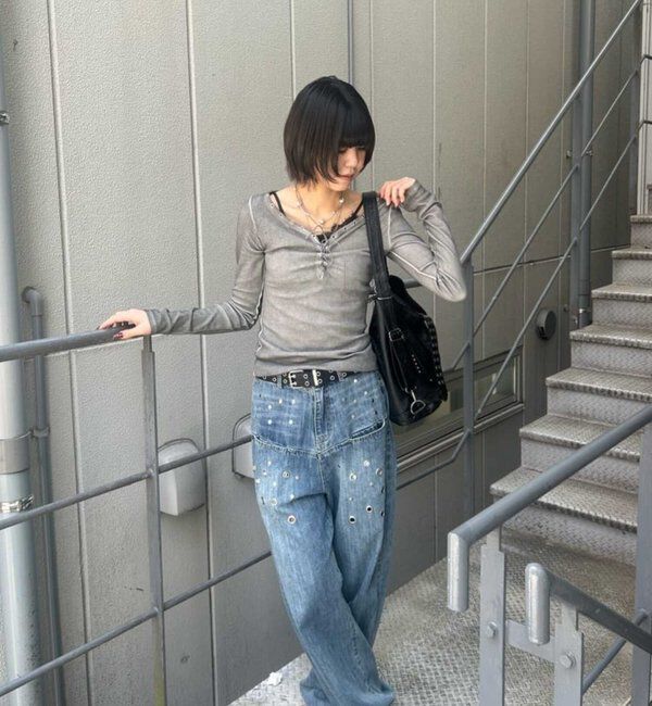  「プロセストレースアップトップス」|Tシャツ・カットソー|