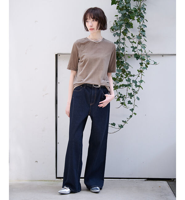Rouge vif「【MICA&DEAL/マイカアンドディール】ベロアTEE / シアーベロア /」|Tシャツ・カットソー|