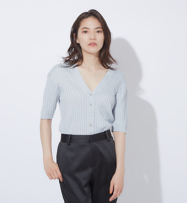 qualite「2WAY Vネックアシメニット」|ニット・セーター|