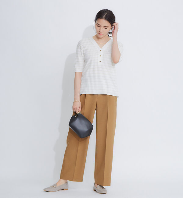 qualite「2WAY Vネックアシメニット」|ニット・セーター|
