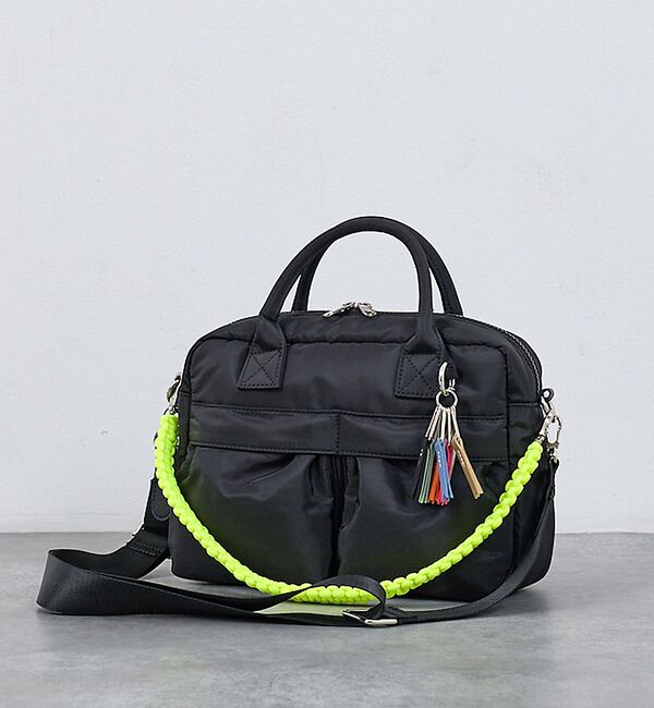 NOMINE「【cheek】w pocket 3way boston カラーコードハンドル 3」|ボストンバッグ|ブラック