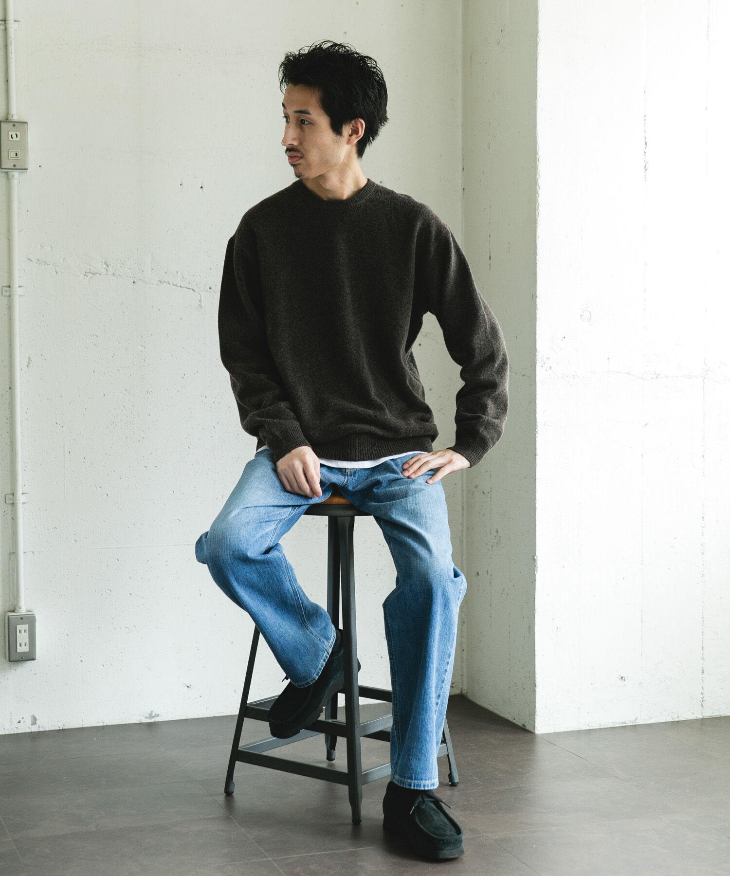 URBAN RESEARCH DOORS「ハミルトンウールクルーネックニット」|ニット・セーター|