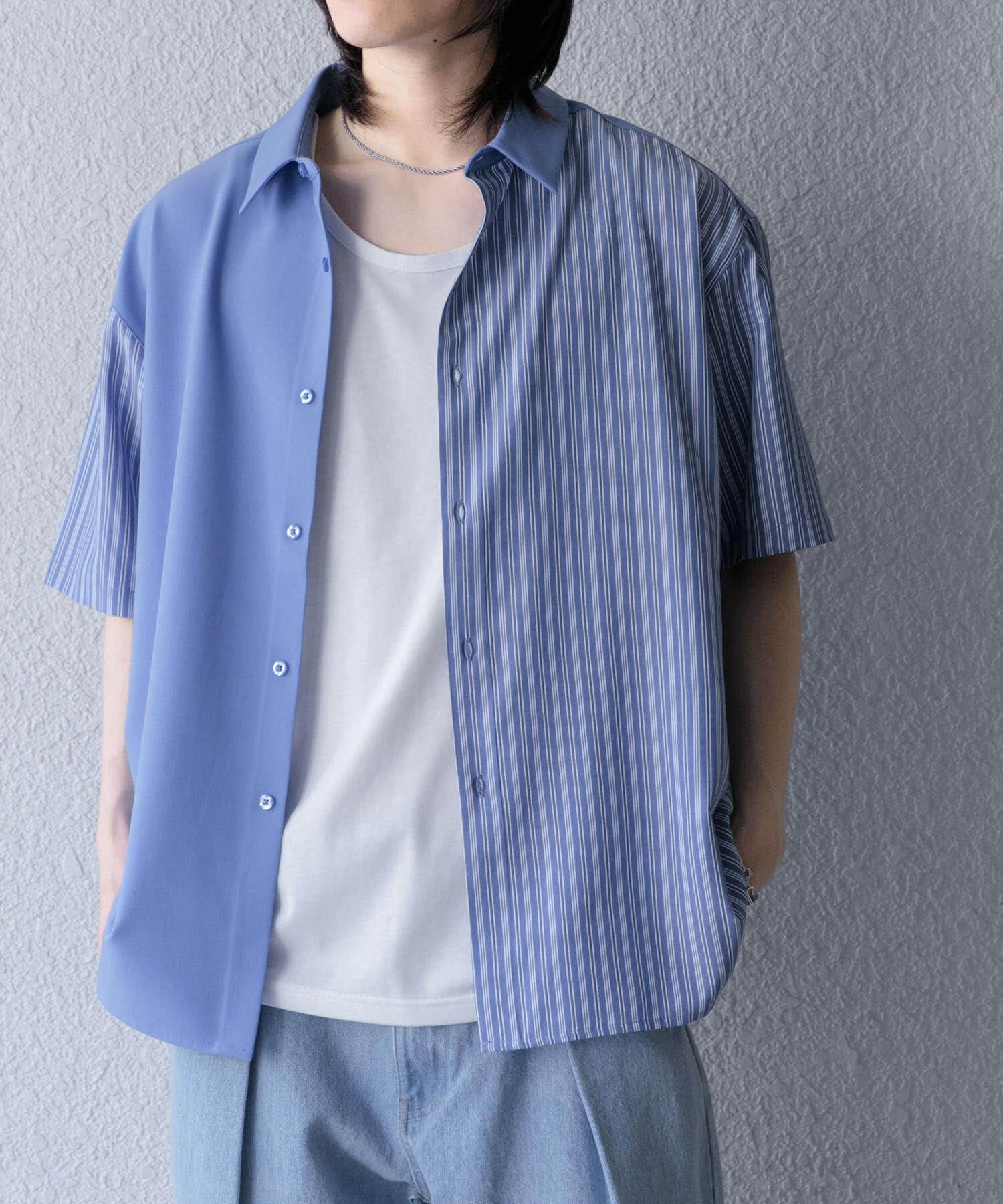 SENSE OF PLACE by URBAN RESEARCH「ストライプブロックドシャツ(5分袖)」|シャツ・ブラウス|