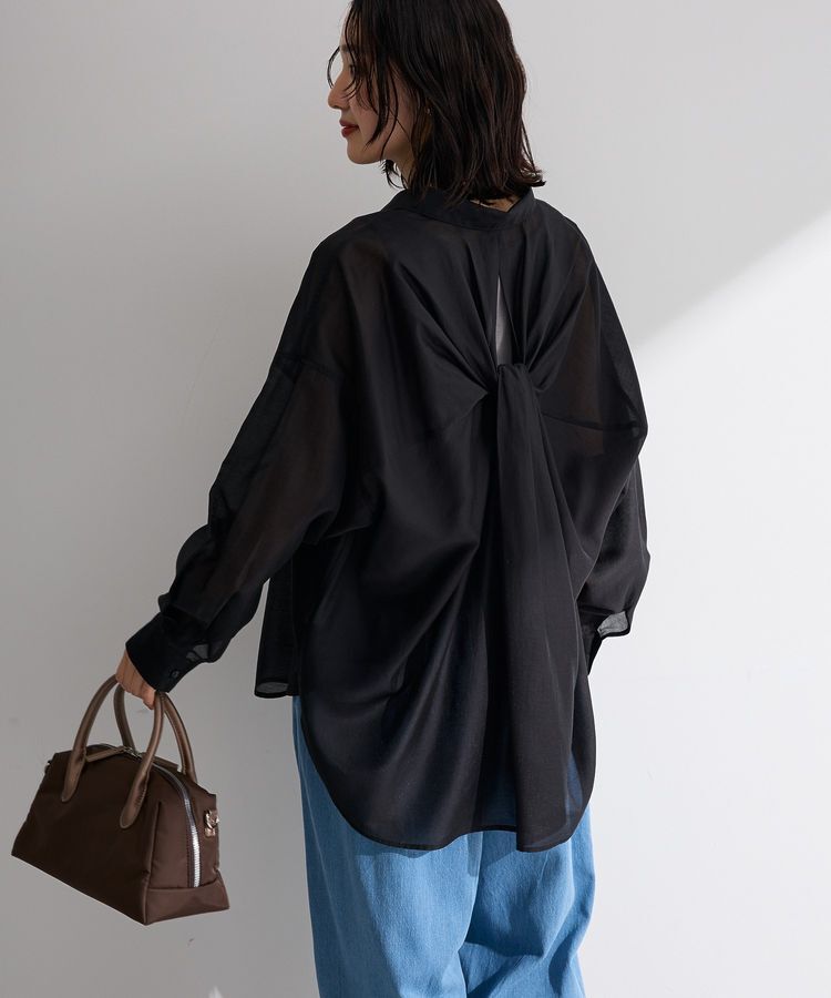 Green Parks「バックツイストシアーシャツ」|シャツ・ブラウス|Black