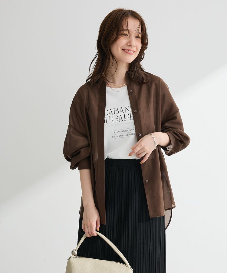 Green Parks「バックツイストシアーシャツ」|シャツ・ブラウス|Brown