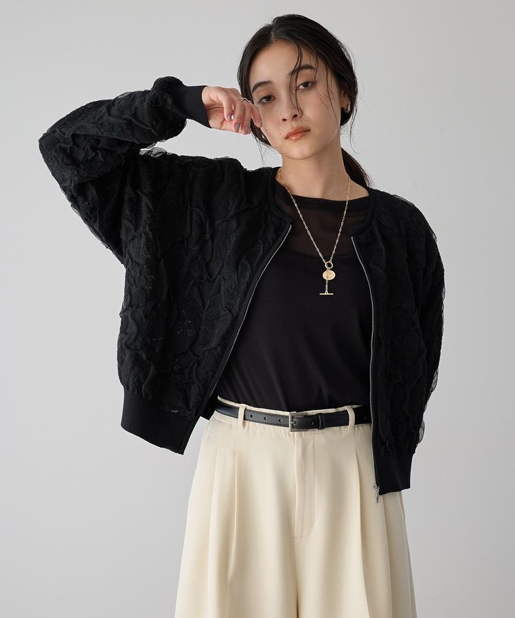 YECCA VECCA「クルーネックシアートップス」|Tシャツ・カットソー|
