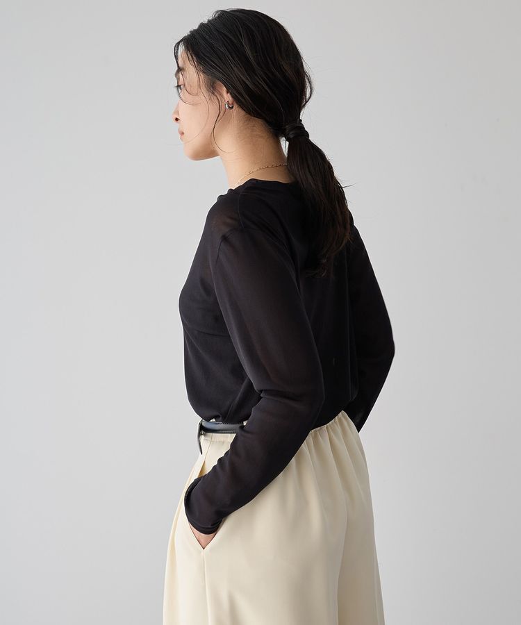 YECCA VECCA「クルーネックシアートップス」|Tシャツ・カットソー|