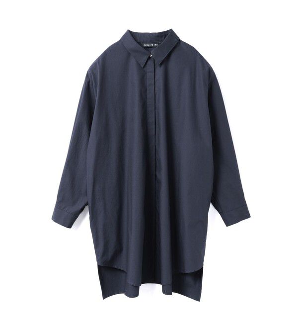 mizuiro ind「mizuiro ind ボックスカットシャツ」|シャツ・ブラウス|ネイビー