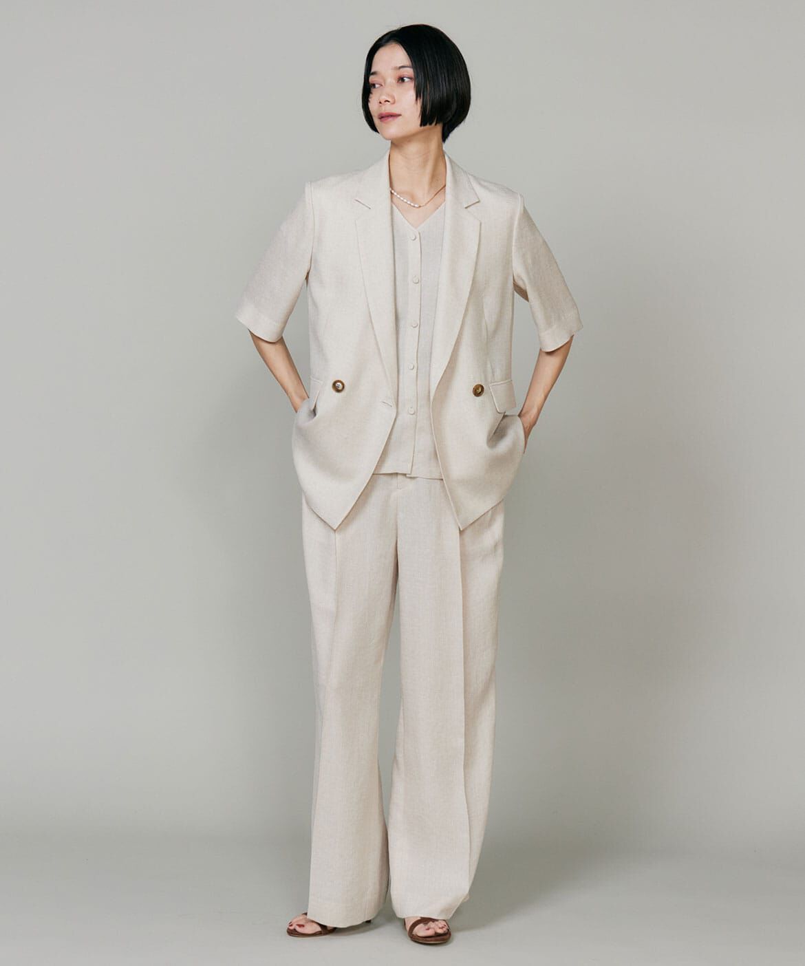 INED「麻調セミワイドパンツ」|その他|