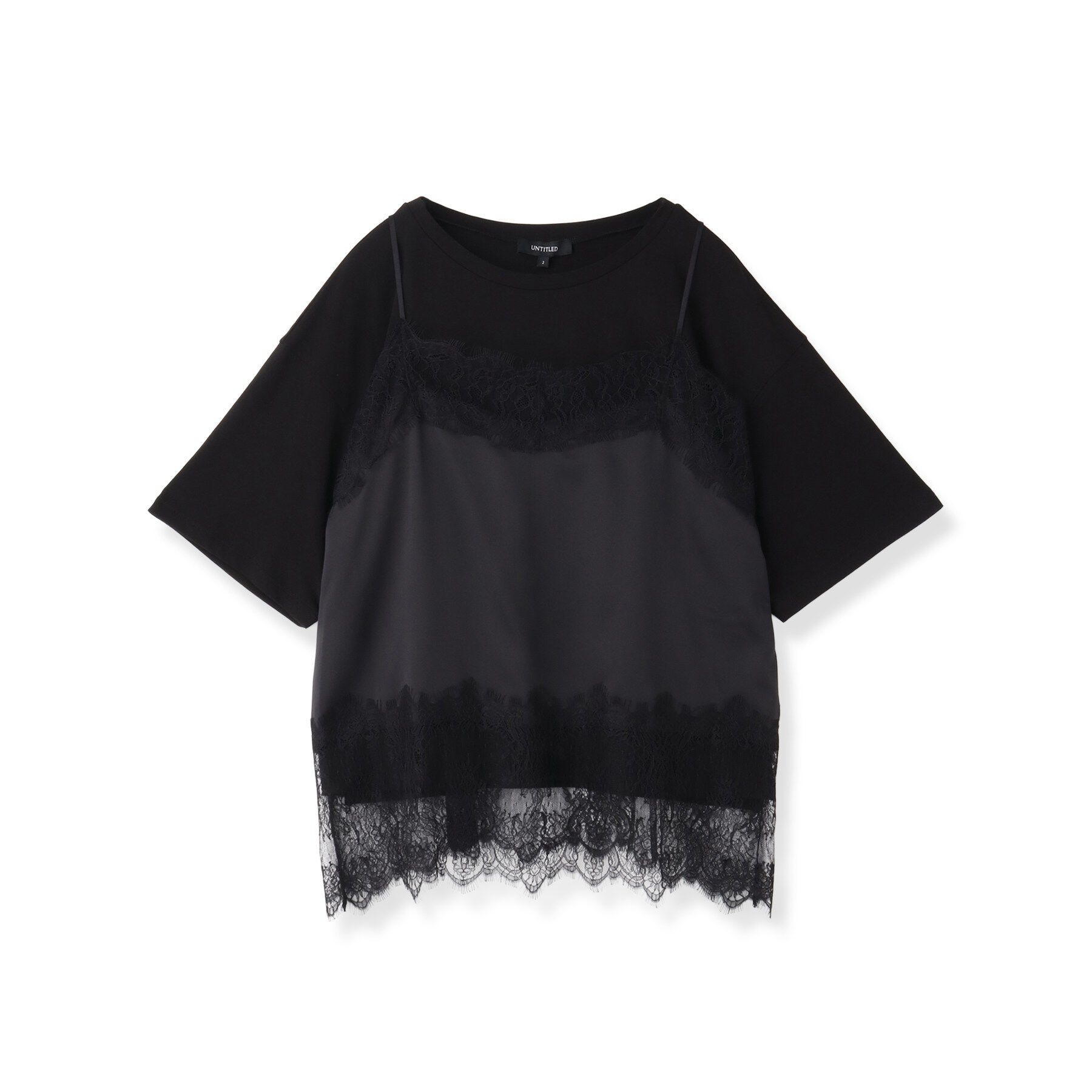 UNTITLED「【1枚でもセットでも】レースキャミ付きプルオーバー」|Tシャツ・カットソー|