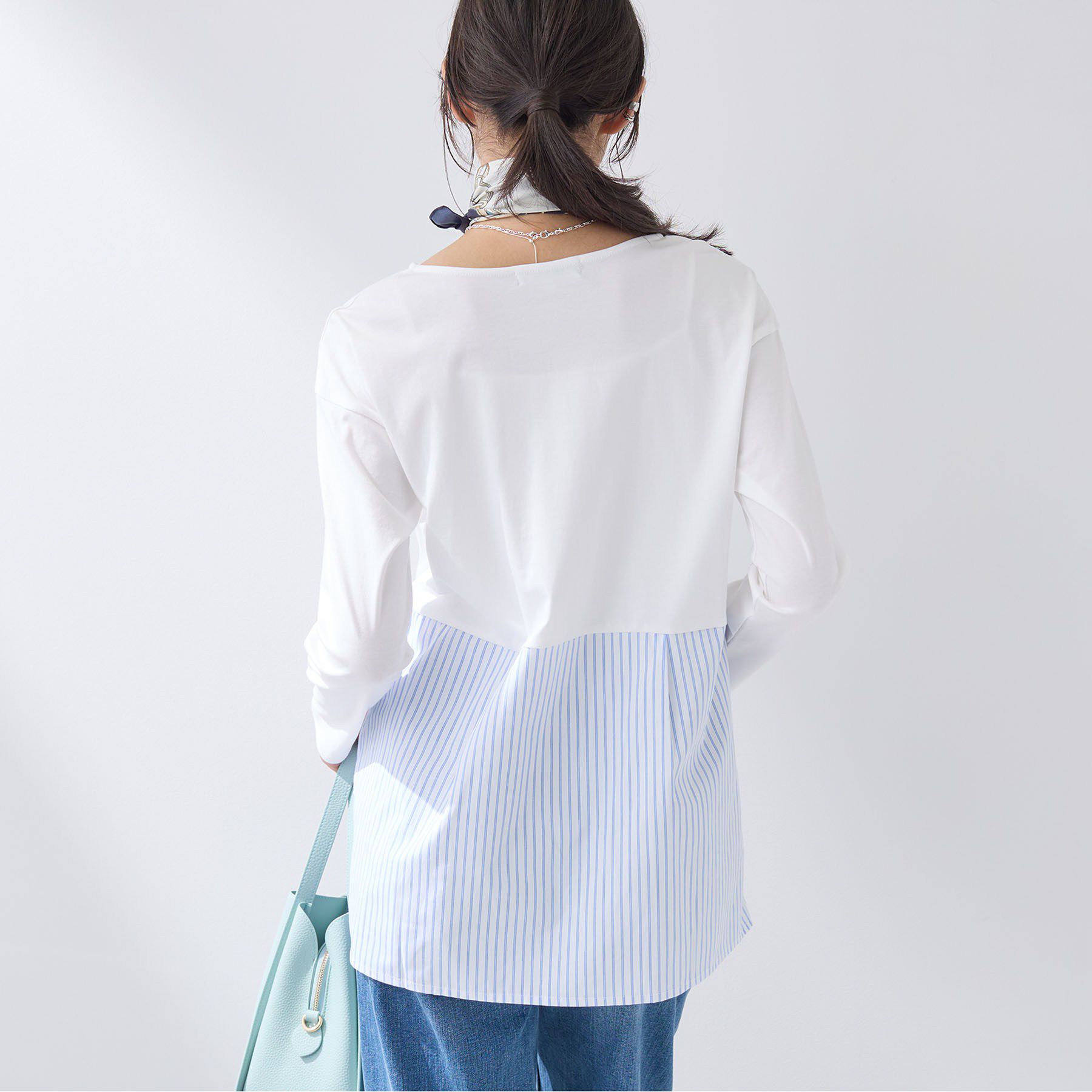 INDIVI「【レイヤードにおすすめ】切り替えデザイントップス」|Tシャツ・カットソー|