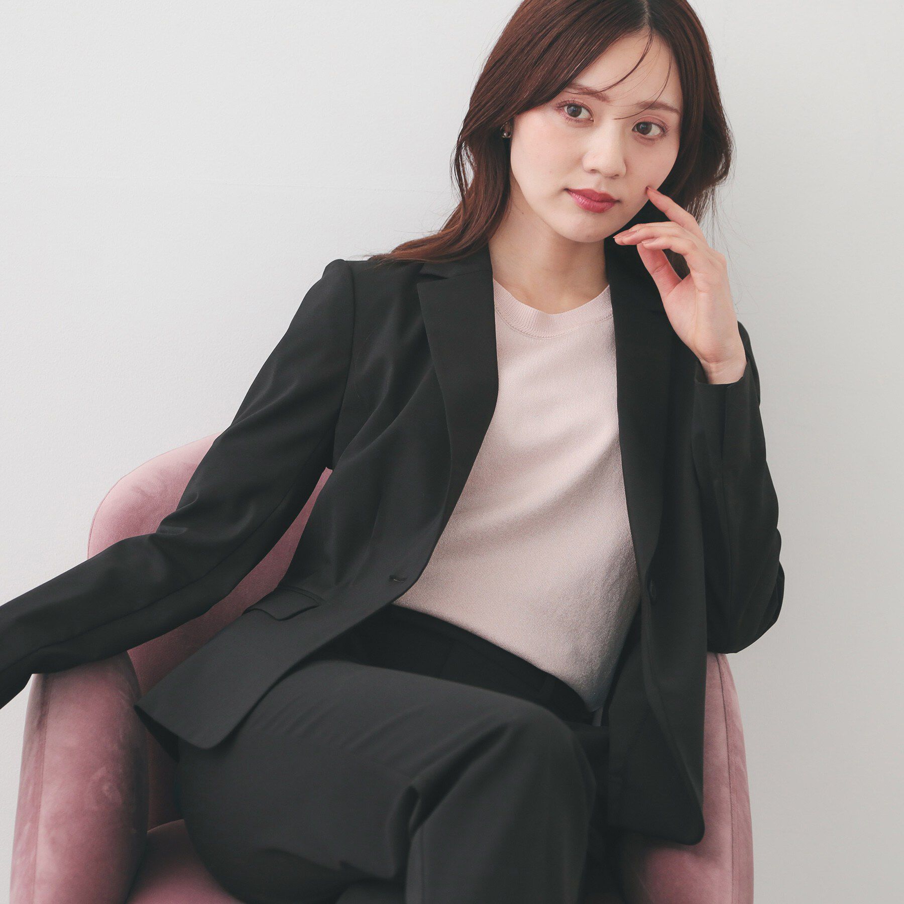 index「【接触冷感／吸水速乾】セットアップ対応ストレッチテーラードジャケット《イージーアイロン／洗濯機OK／」|テーラードジャケット|ブラック(019)