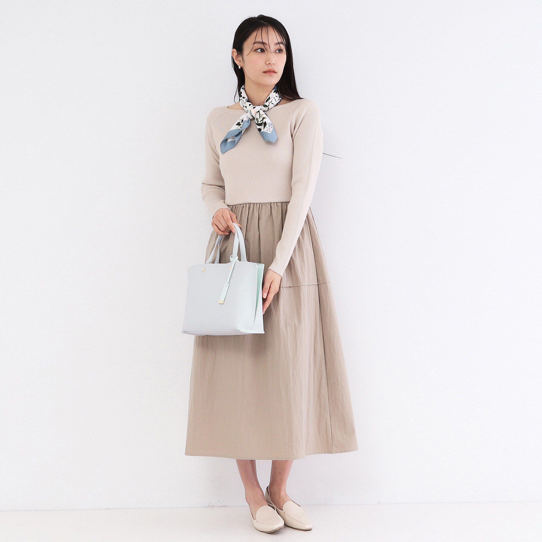 OPAQUE.CLIP「【軽量／2WAY】バイカラーミドルトート」|トートバッグ|