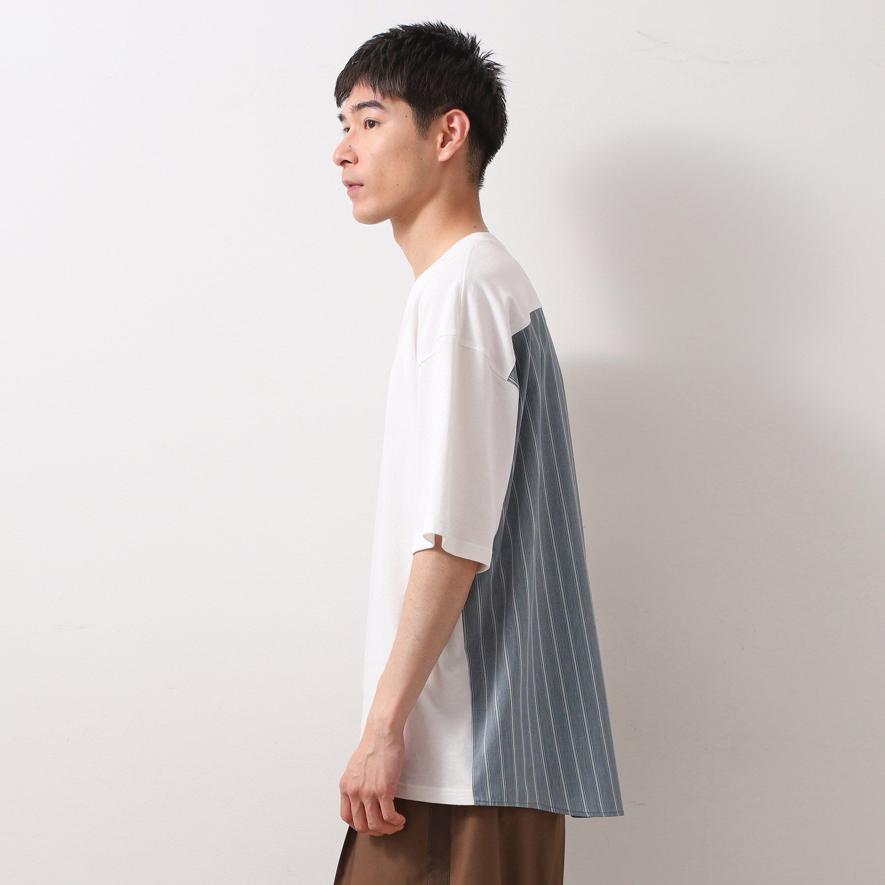 THE SHOP TK「エシカルブロード切替Tシャツ 洗濯機OK」|Tシャツ・カットソー|