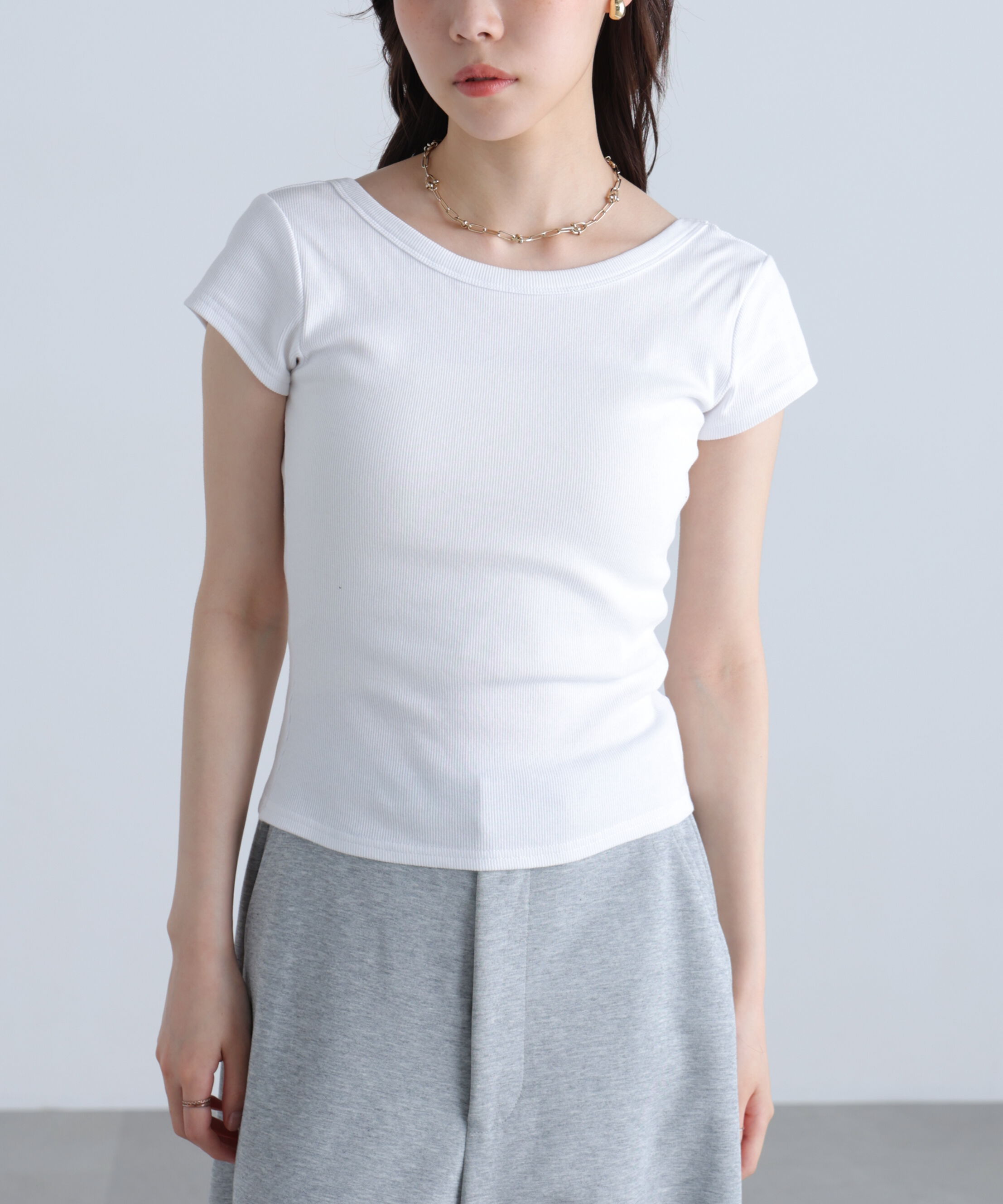  「〈MFM〉バックオープン半袖カットソー」|Tシャツ・カットソー|