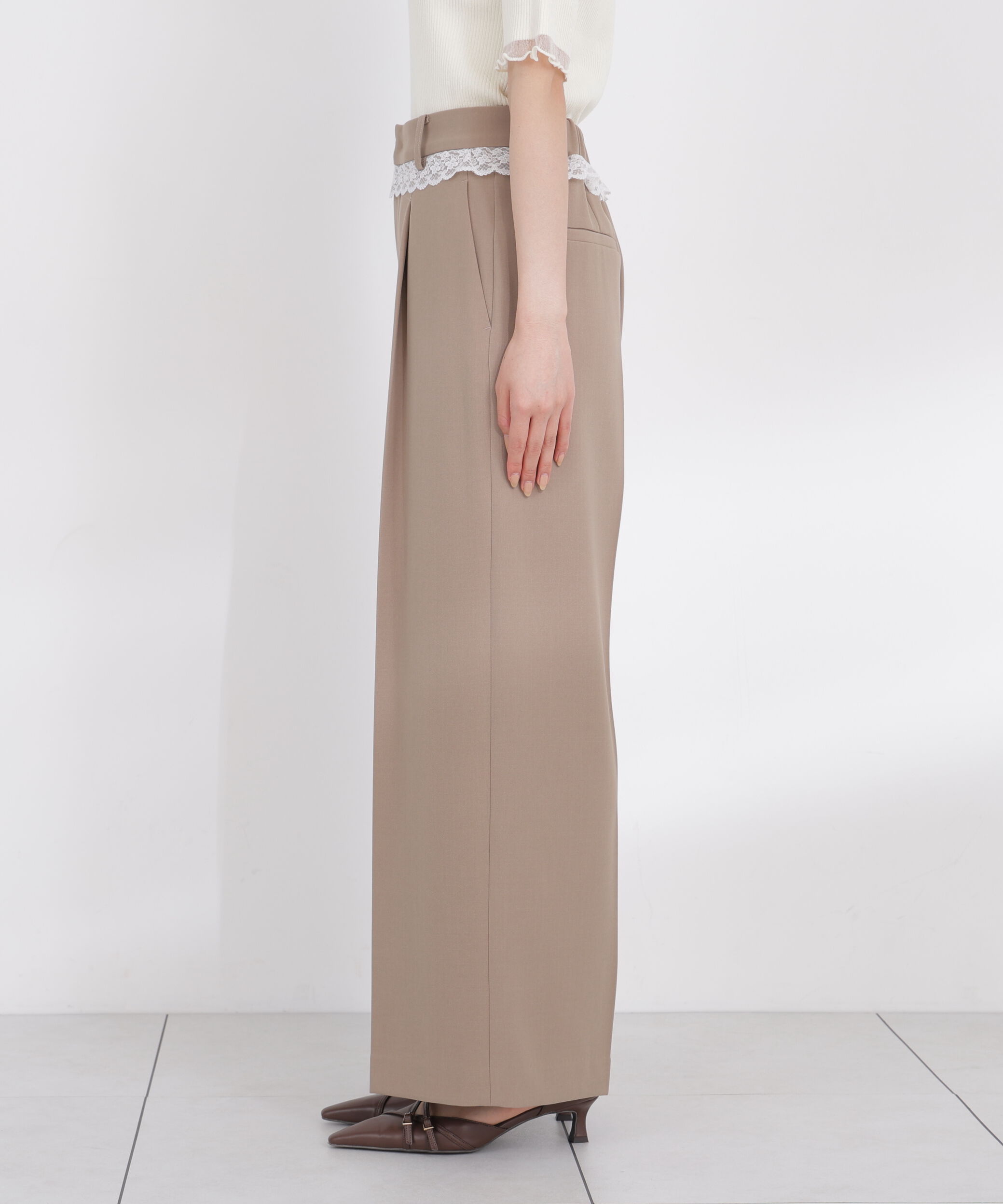 PROPORTION BODY DRESSING「＜a/mie＞ウエストレースワイドパンツ」|その他|