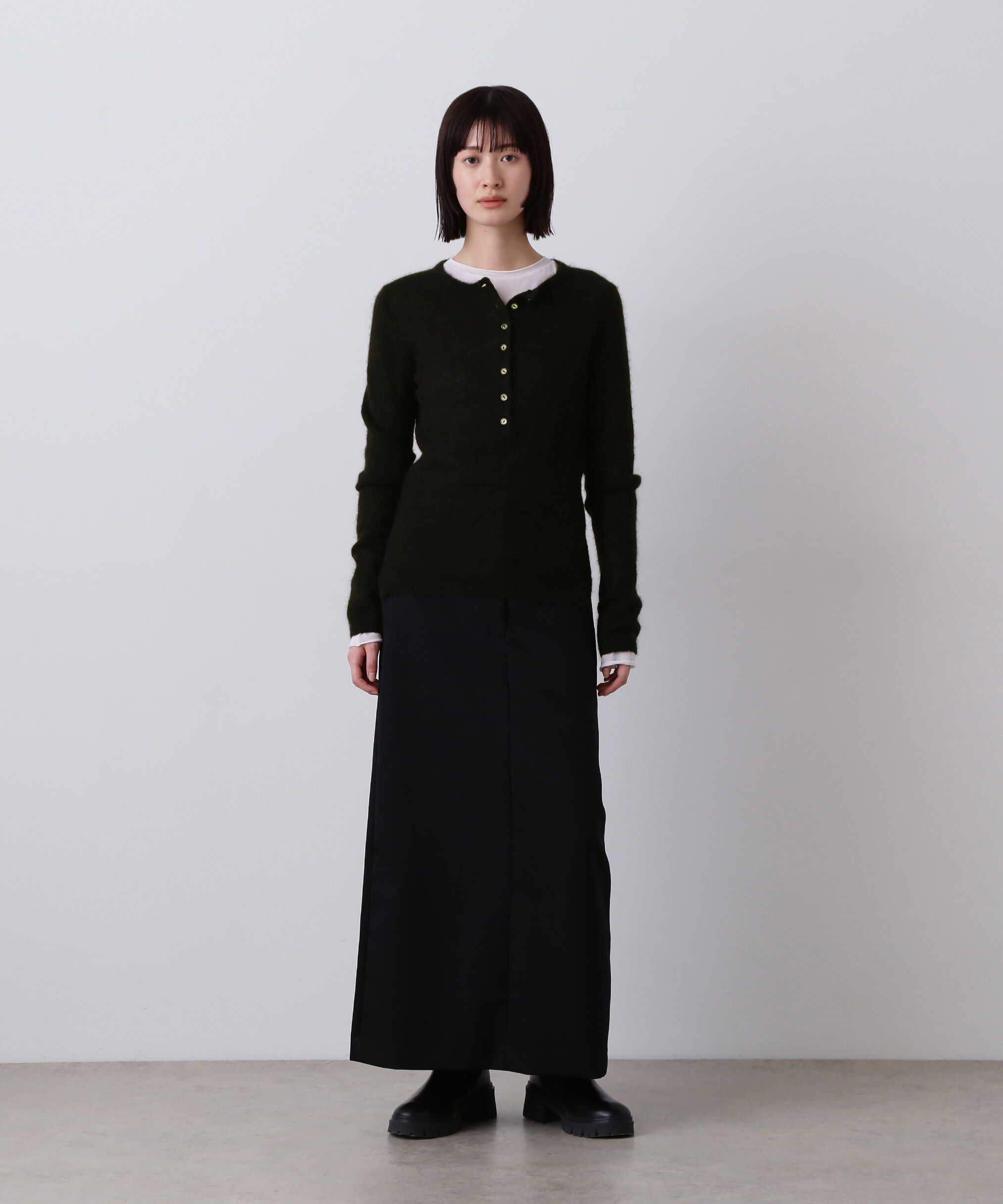 YLEVE 「YLEVE / FAIRY ALPACA KNIT HENLY NECK」|ニット・セーター|