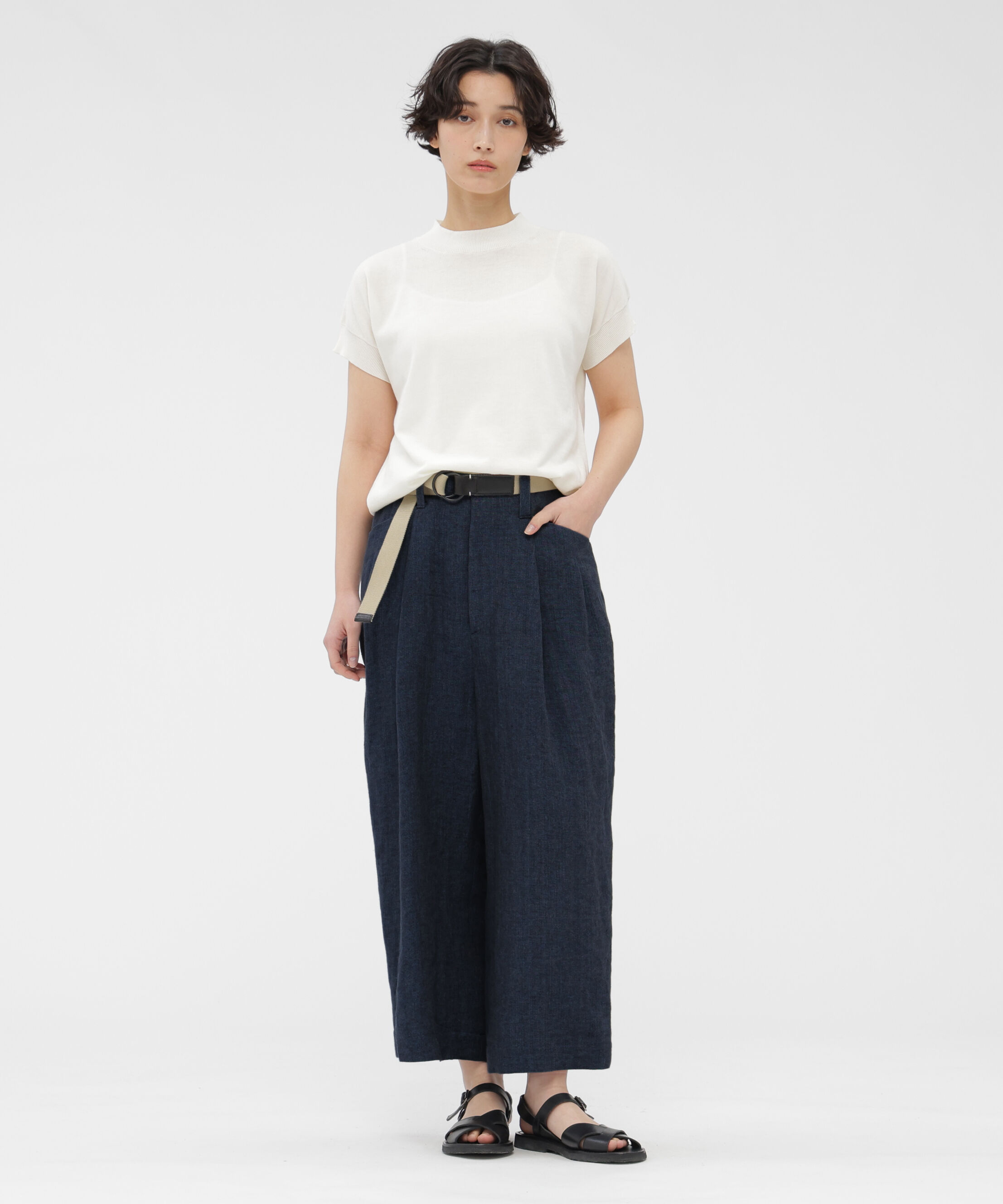  「FADED LINEN TROUSERS」|その他|BLUE