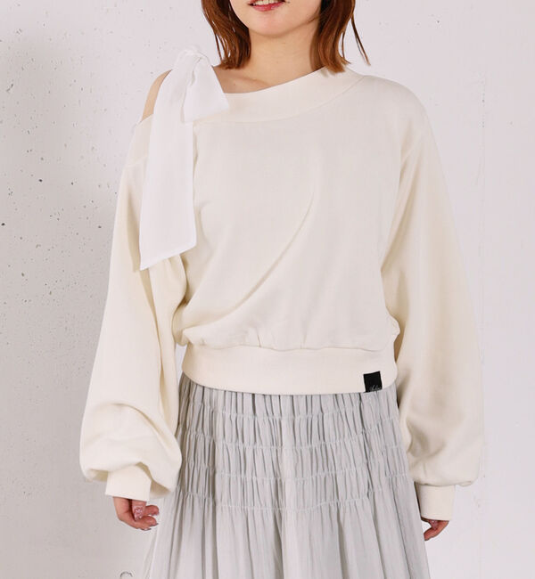archives「シフォンリボンワンショルスウェット」|Tシャツ・カットソー|
