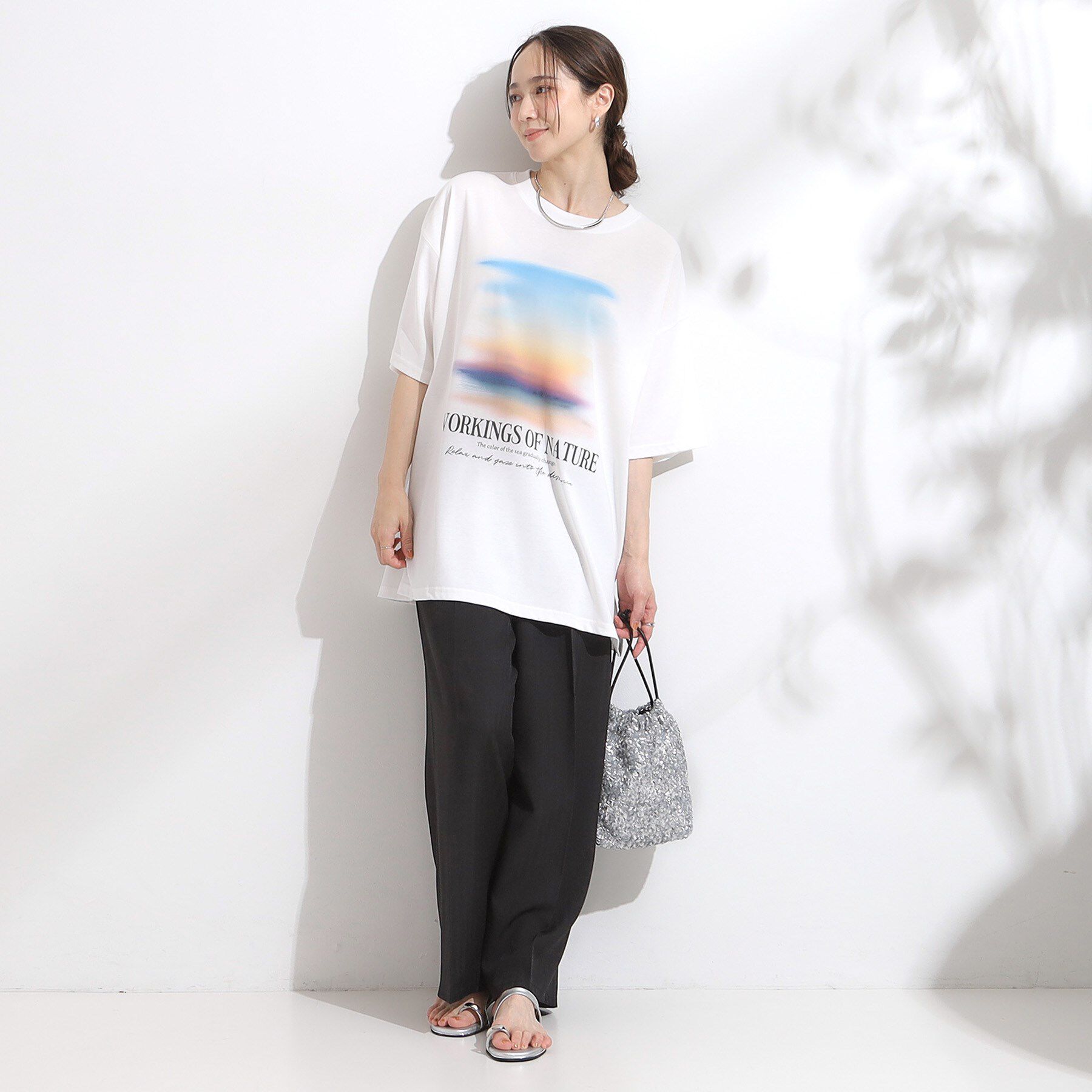 SHOO･LA･RUE「【ひんやり/汗ジミ軽減/UVカット】プリントアソート BIG Tシャツ」|Tシャツ・カットソー|