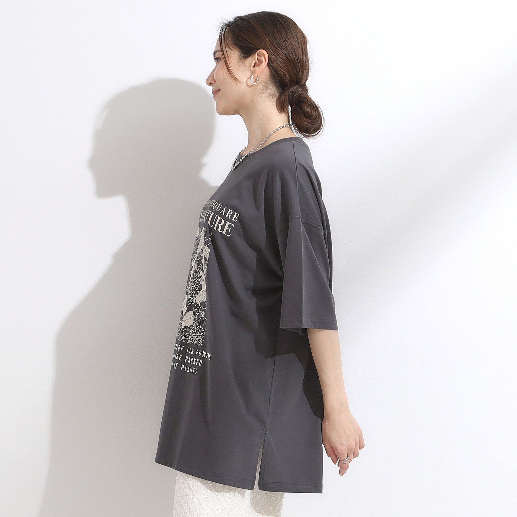 SHOO･LA･RUE「【ひんやり/汗ジミ軽減/UVカット】プリントアソート BIG Tシャツ」|Tシャツ・カットソー|