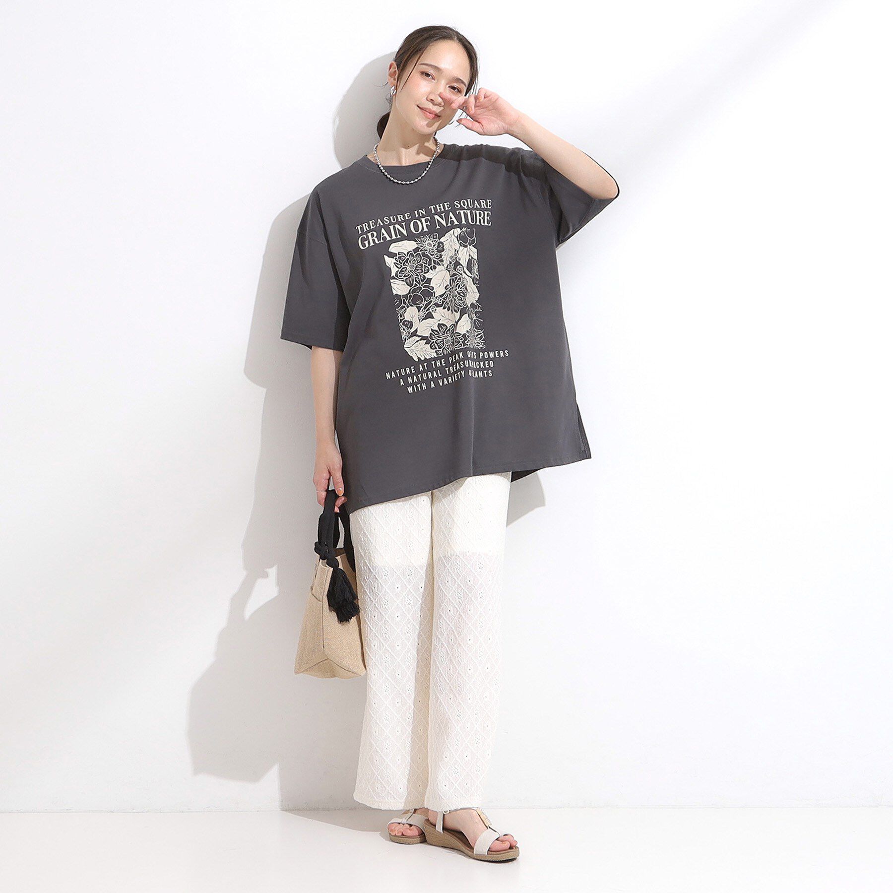SHOO･LA･RUE「【ひんやり/汗ジミ軽減/UVカット】プリントアソート BIG Tシャツ」|Tシャツ・カットソー|