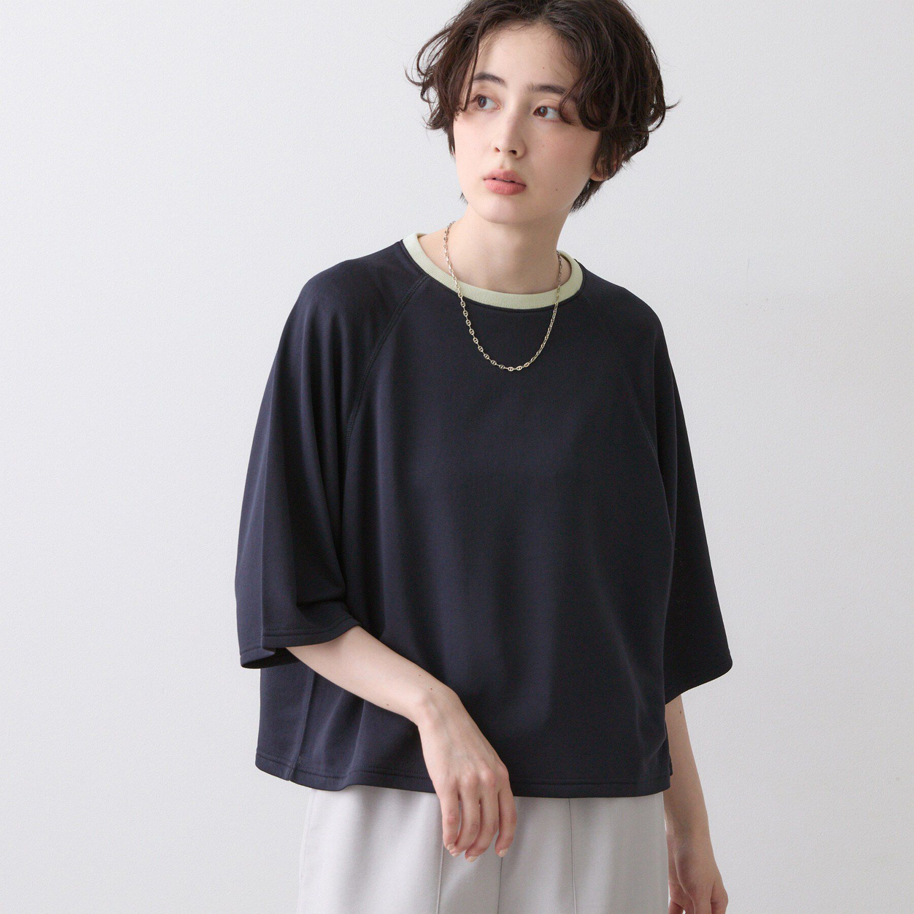 Dessin「シアー裏毛 バイカラーカットソー」|Tシャツ・カットソー|