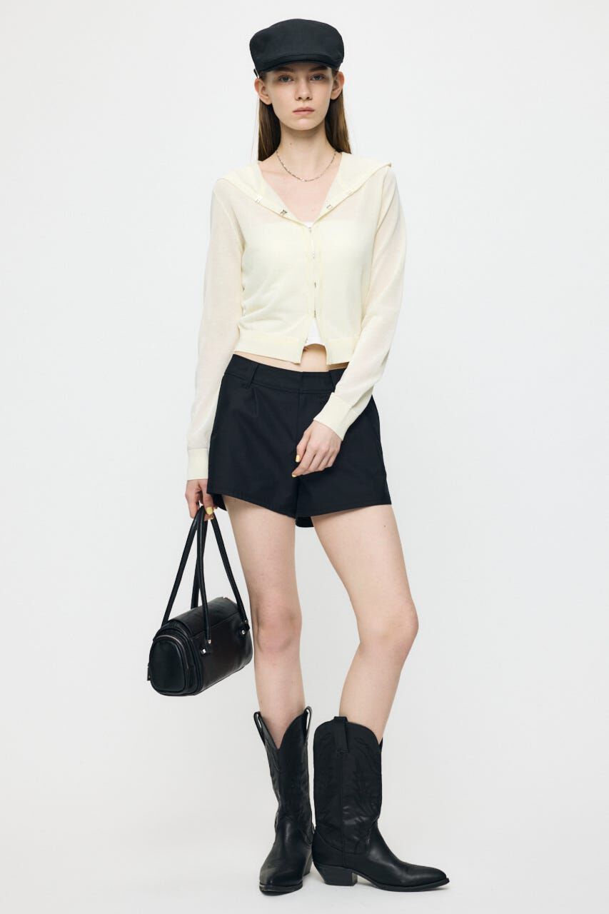 MOUSSY「SHEER HOOKEDカーディガン」|カーディガン|