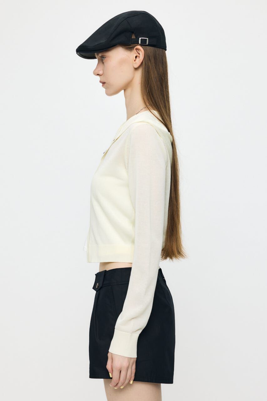 MOUSSY「SHEER HOOKEDカーディガン」|カーディガン|