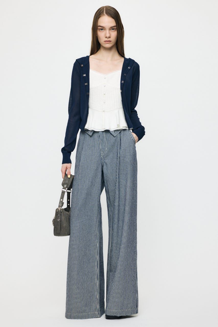 MOUSSY「SHEER HOOKEDカーディガン」|カーディガン|