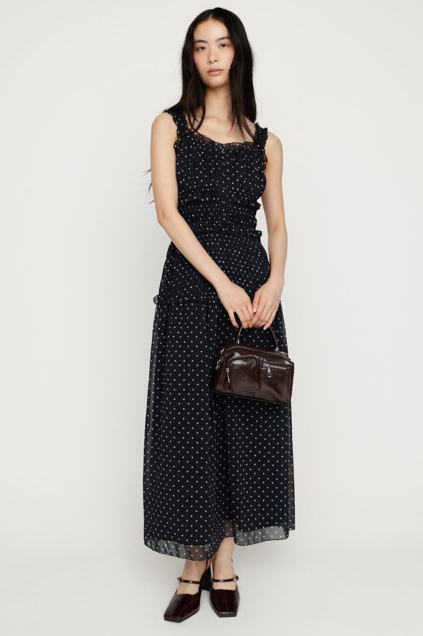 SLY「SHIRRING FRILL ドレス」|ワンピース|