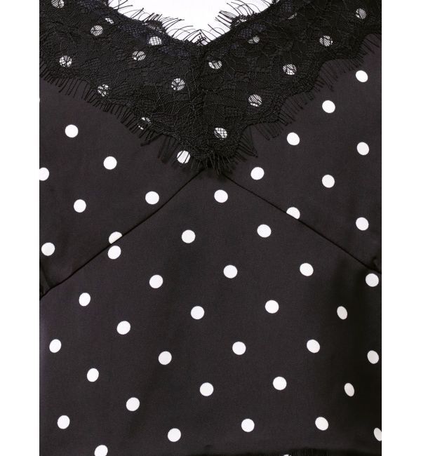 CALNAMUR「ドット柄レース付きキャミソール」|キャミソール|