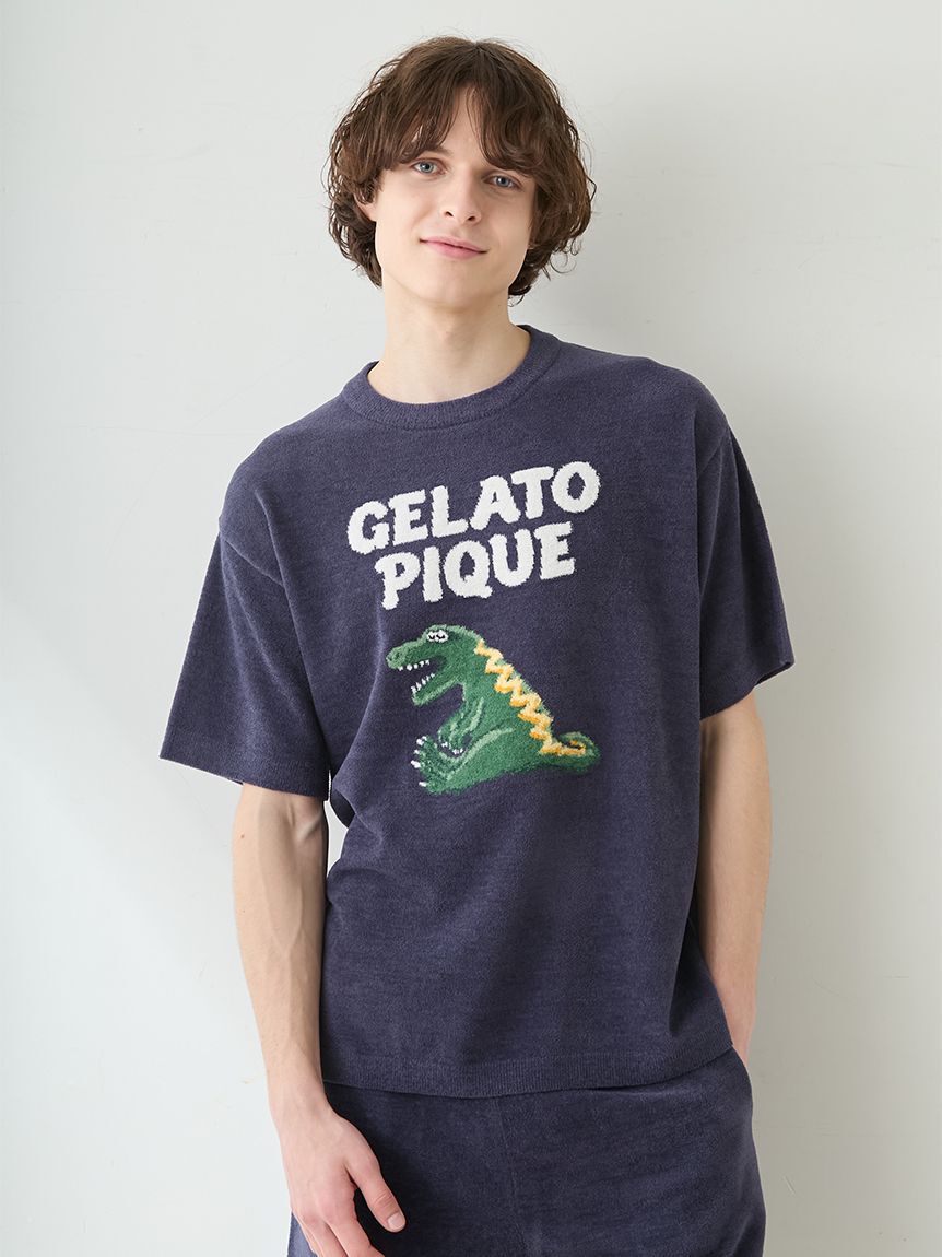 GELATO PIQUE HOMME「【HOMME】エアリーモコスリーピングダイナソージャガードプルオーバー」|プルオーバー|