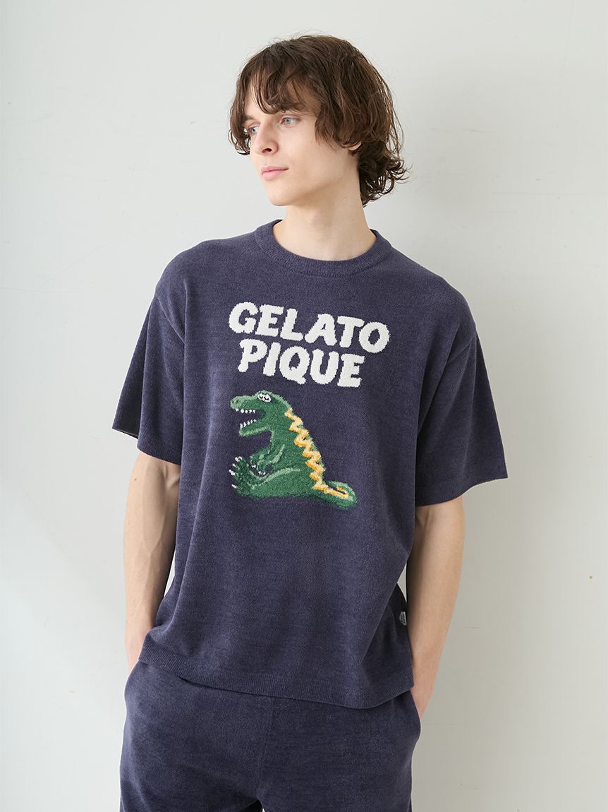 GELATO PIQUE HOMME「【HOMME】エアリーモコスリーピングダイナソージャガードプルオーバー」|プルオーバー|