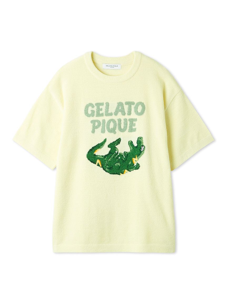 GELATO PIQUE HOMME「【HOMME】エアリーモコスリーピングダイナソージャガードプルオーバー」|プルオーバー|LIME