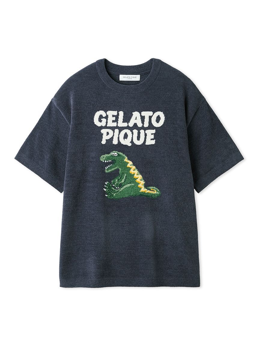 GELATO PIQUE HOMME「【HOMME】エアリーモコスリーピングダイナソージャガードプルオーバー」|プルオーバー|NVY