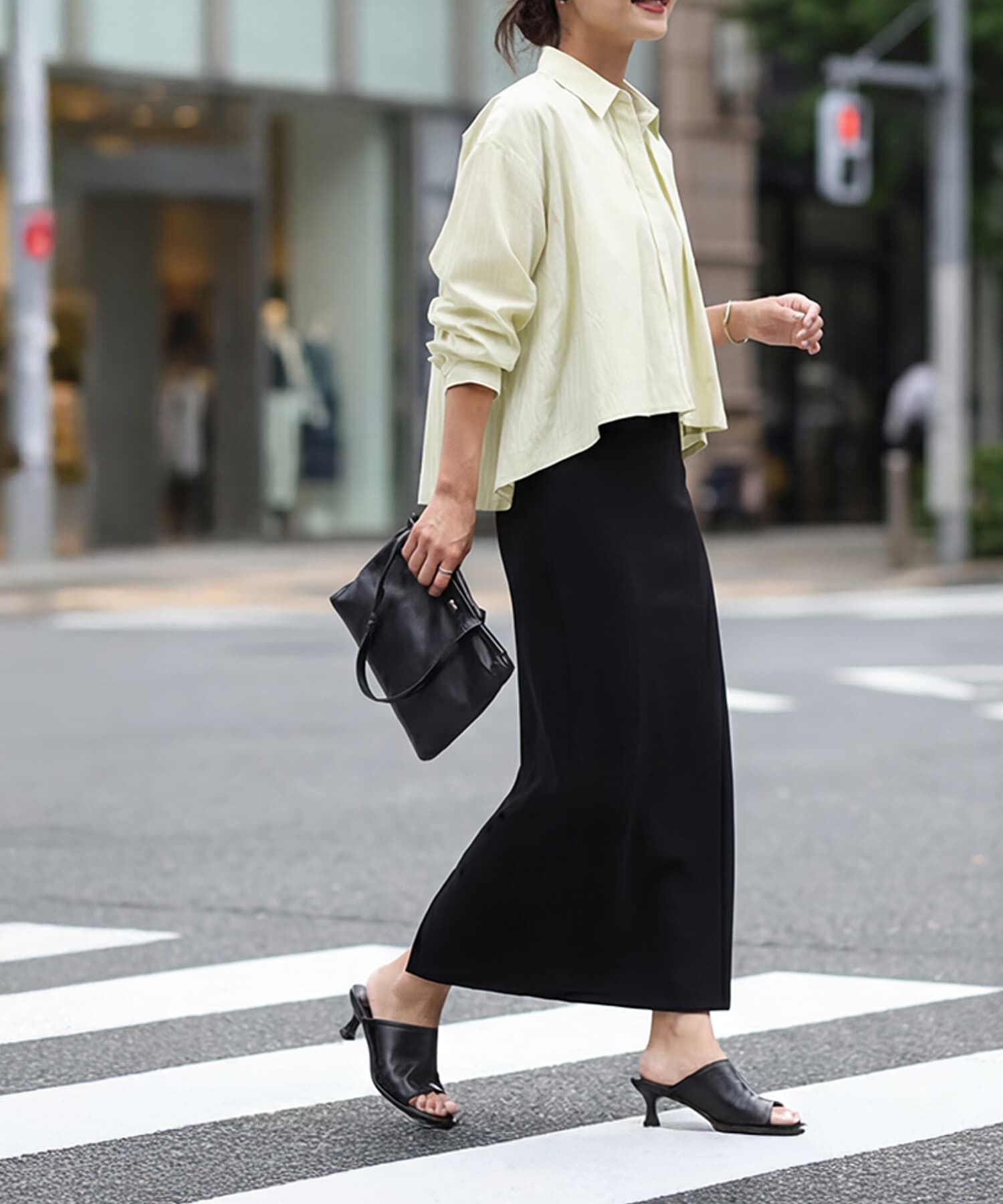 STYLE DELI「【selection】ストライプ柄立体タックショートシャツ」|シャツ・ブラウス|