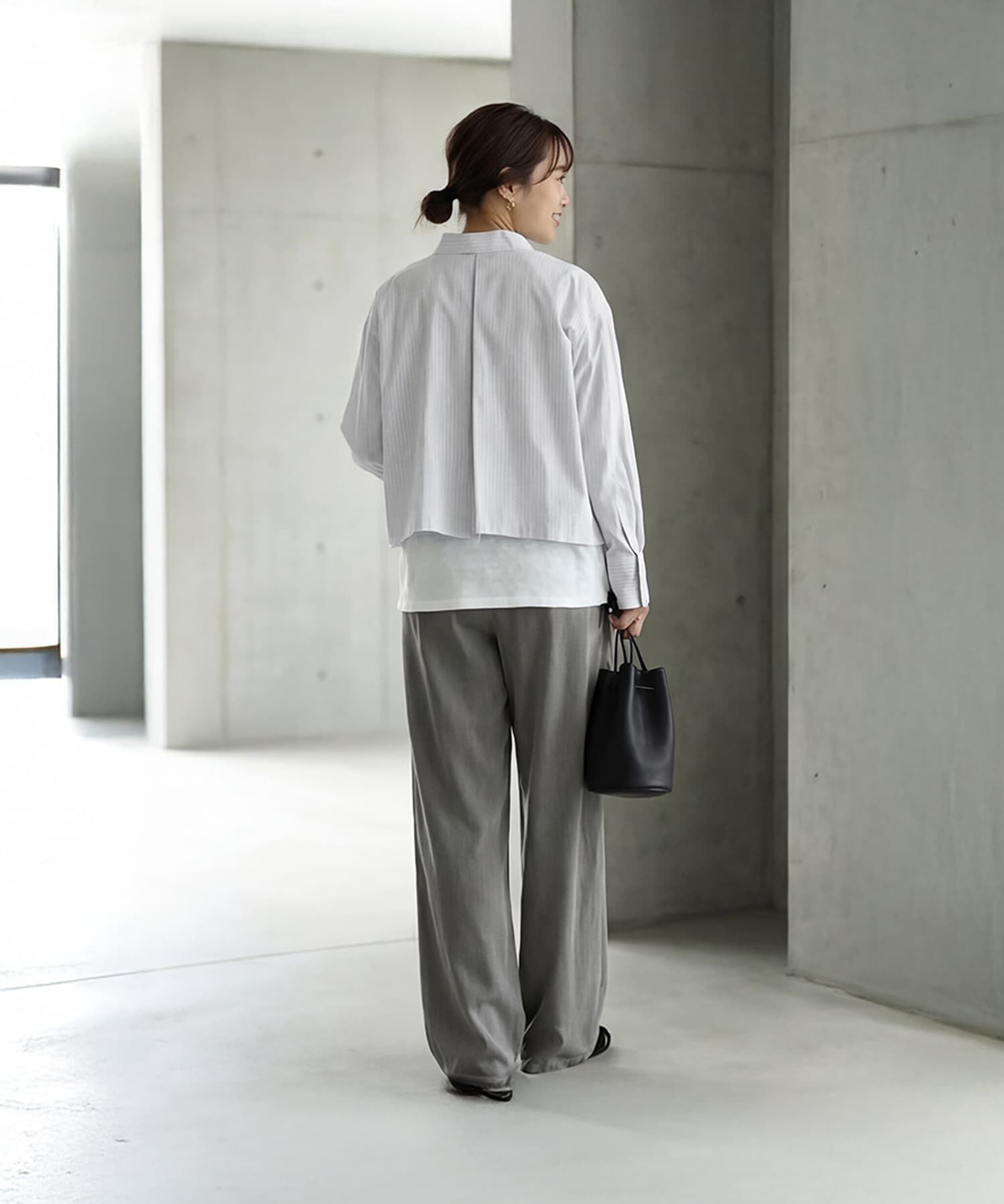 STYLE DELI「【selection】ストライプ柄立体タックショートシャツ」|シャツ・ブラウス|