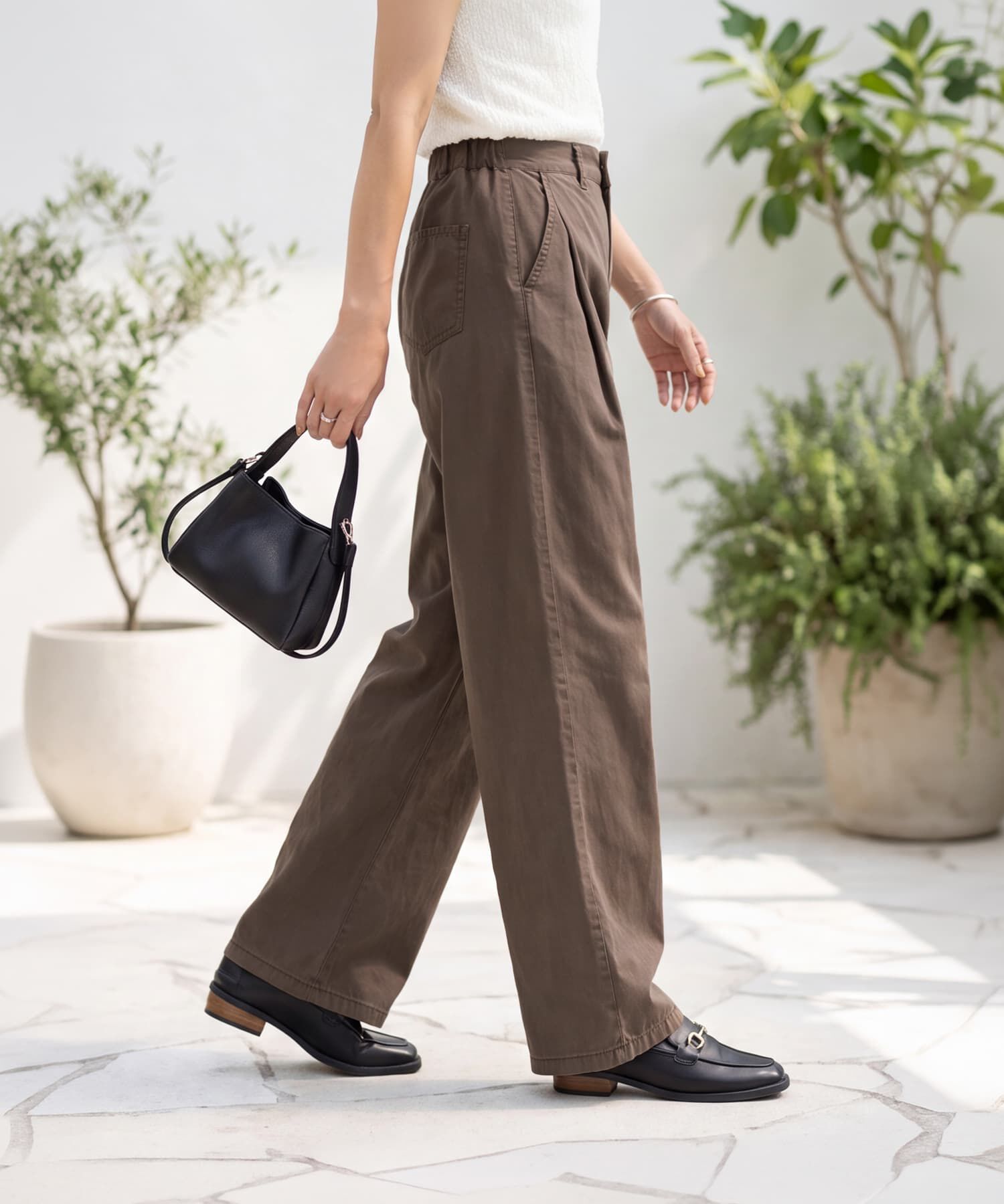 STYLE DELI「こなれた洗い加工タック入りコットンパンツ」|その他|