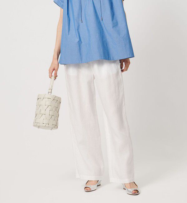 UNITED ARROWS「リネン イージーパンツ WHITE ‐ウォッシャブル‐」|チノ|