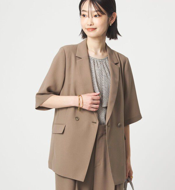 UNITED ARROWS green label relaxing「エアシカル ハーフスリーブ ジャケット  マシンウォッシャブル 接触冷感 通気性」|テーラードジャケット|