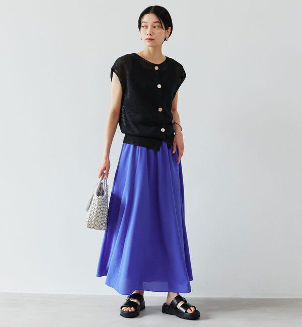 UNITED ARROWS green label relaxing「［size SHORT/TALLあり］ドライクロス フレアスカート マシンウォッシャブル  通気性」|フレア|