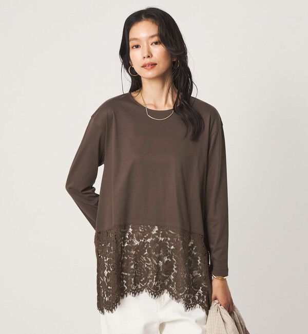 UNITED ARROWS green label relaxing「レース イレヘム プルオーバー カットソー」|Tシャツ・カットソー|