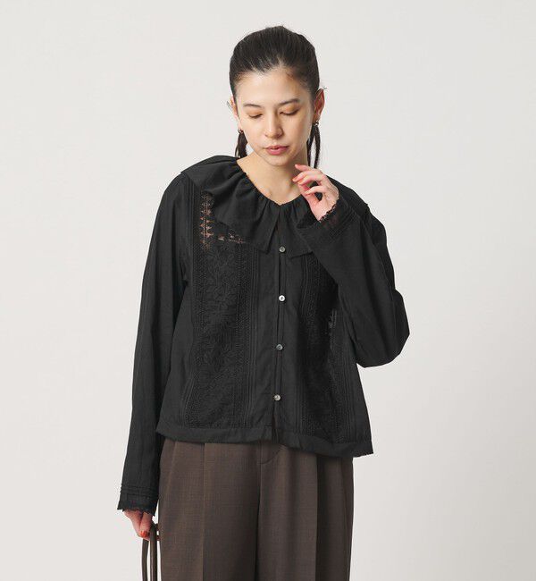 BEAUTY&YOUTH UNITED ARROWS「エンブロイダリー フリルカラー シャツ」|シャツ・ブラウス|